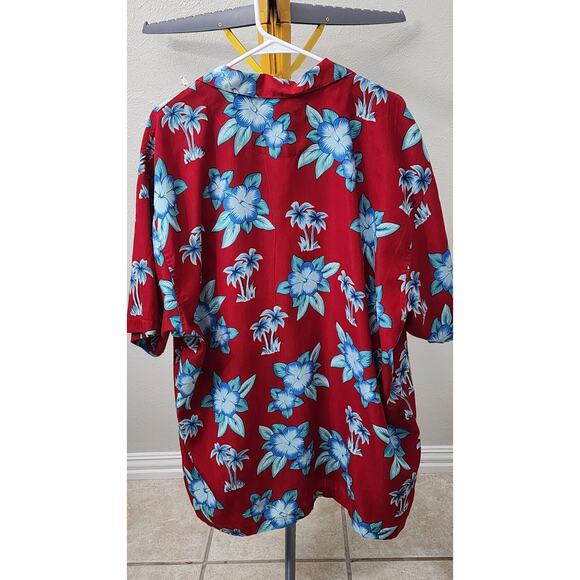 Island 2 Island 2XL Hawaiian Button Up Shirt 100% Polyester Short Sleeve - Picture 3 of 4